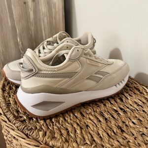 Reebok Cream Chunky Sneakers with Sculpted Midsole